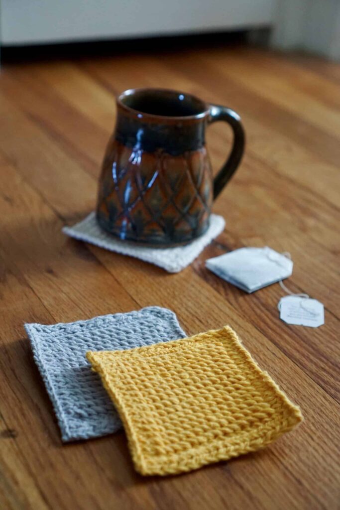 Free Fusilli Coaster Knitting Pattern