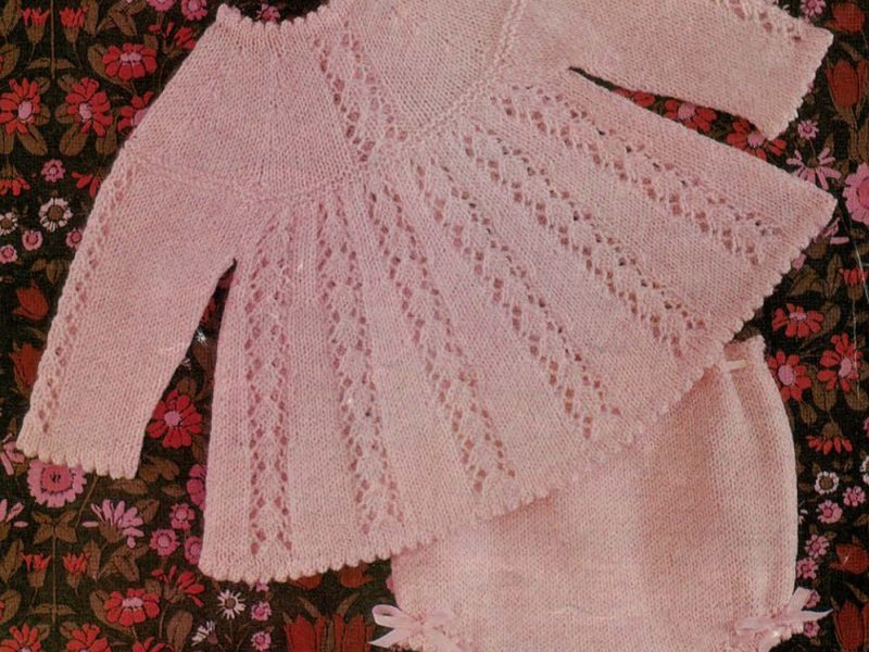 Free Knitting Pattern for Baby Top and Knickers Set