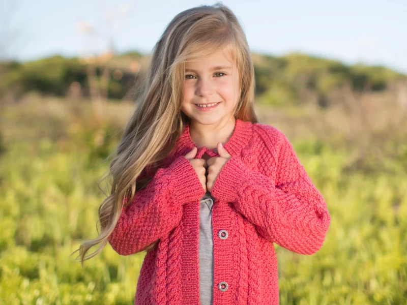 Free Knitting Pattern for Kiddies Cable Cardigan