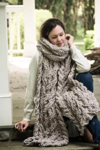 Free Knitting Pattern for Merryall Oversized Scarf