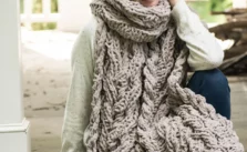 Free Knitting Pattern for Merryall Oversized Scarf