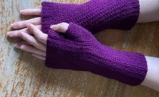 Free Knitting Pattern for Rib Fingerless Mittens
