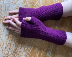 Free Knitting Pattern for Rib Fingerless Mittens