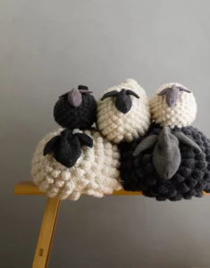Free Knitting Pattern for a Bobble Sheep Pillow