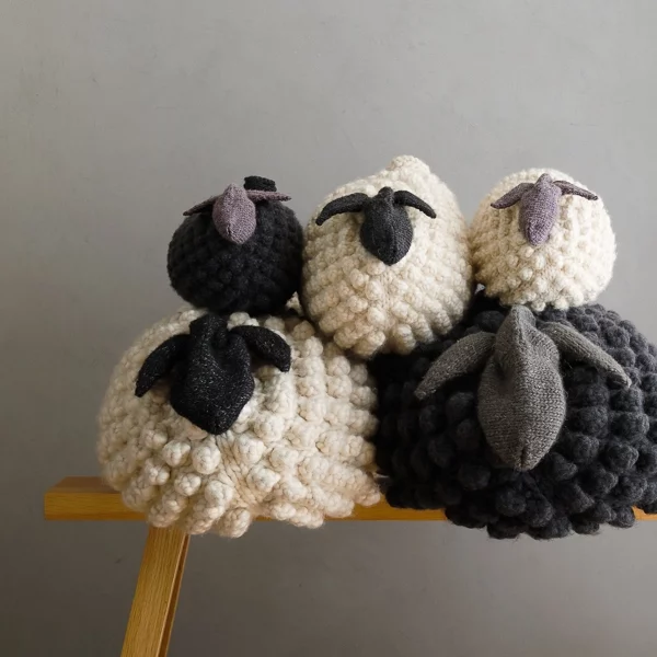 Free Knitting Pattern for a Bobble Sheep Pillow