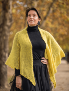Free Knitting Pattern for an Áster Shawl