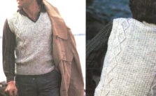 Man’s Aran Vest Free Knitting Pattern with Argyle Cable