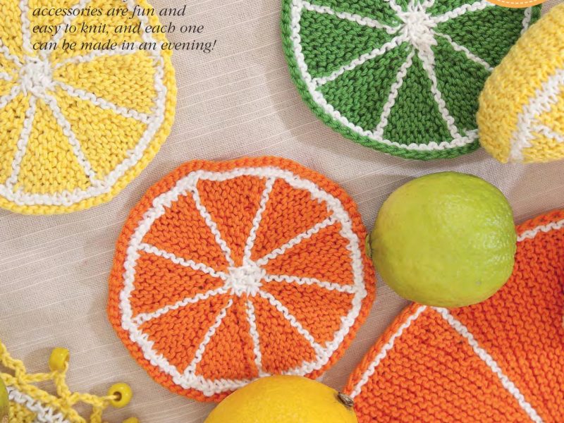 Oranges and Lemons Coasters and Placemats Knit Pattern