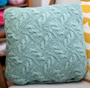 Ropery Cushion Free Knitting Pattern