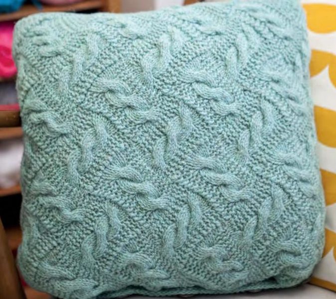 Ropery Cushion Free Knitting Pattern