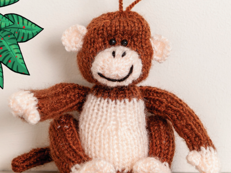 Free Knitting Pattern for Little Monkey Toy