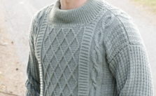 Free Knitting Pattern for Ocean Ropes Men’s Aran Sweater