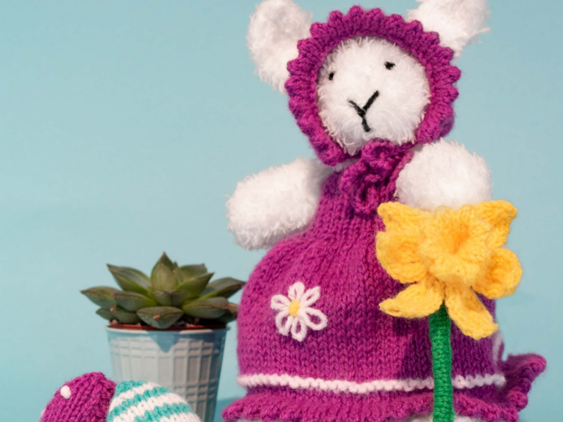 Easter Bunny in Truffle and Big Value DK Knit Pattern