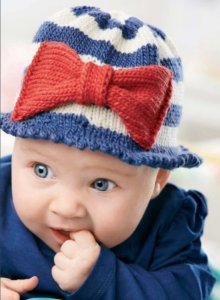 Bow Bucket Hat Knitting Pattern for Baby