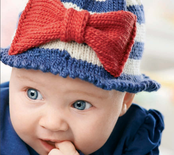 Bow Bucket Hat Knitting Pattern for Baby