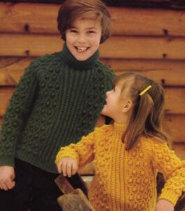 Child's Polo Neck Aran Sweater Pattern