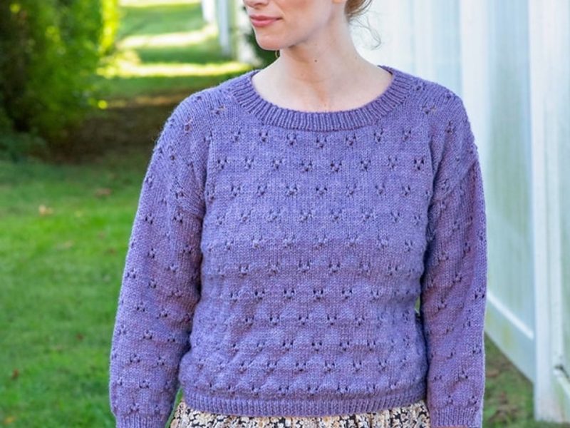 Flor Lace Sweater Pattern in Worsted Weight Yarn Free
