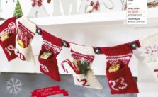 Red and White Christmas Advent Calendar Free Knitting Pattern