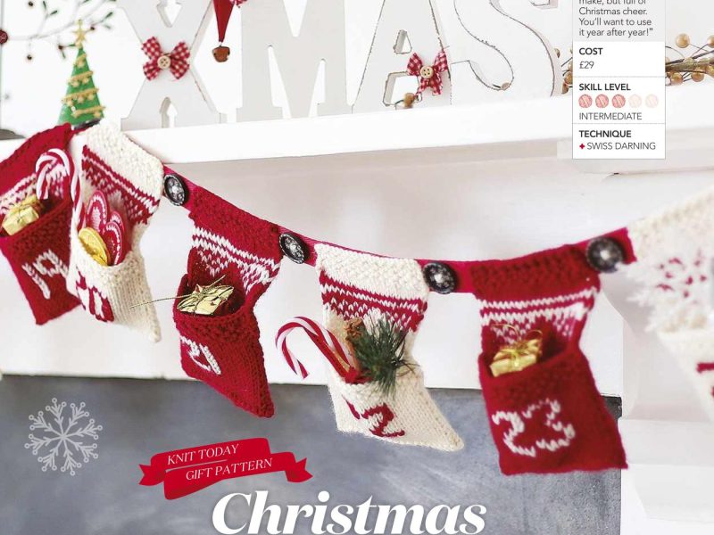 Red and White Christmas Advent Calendar Free Knitting Pattern