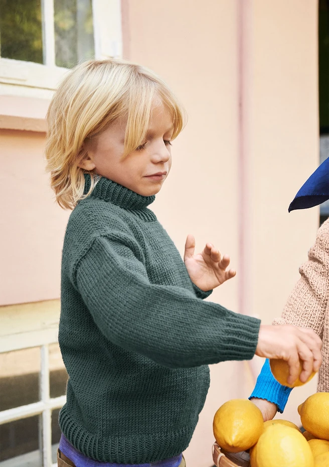 free stockinette stitch turtleneck sweater pattern for boys