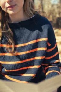 Free Knitting Pattern for a Striped Cotton Pullover