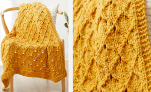 Honeycomb Throw Free Knitting Pattern