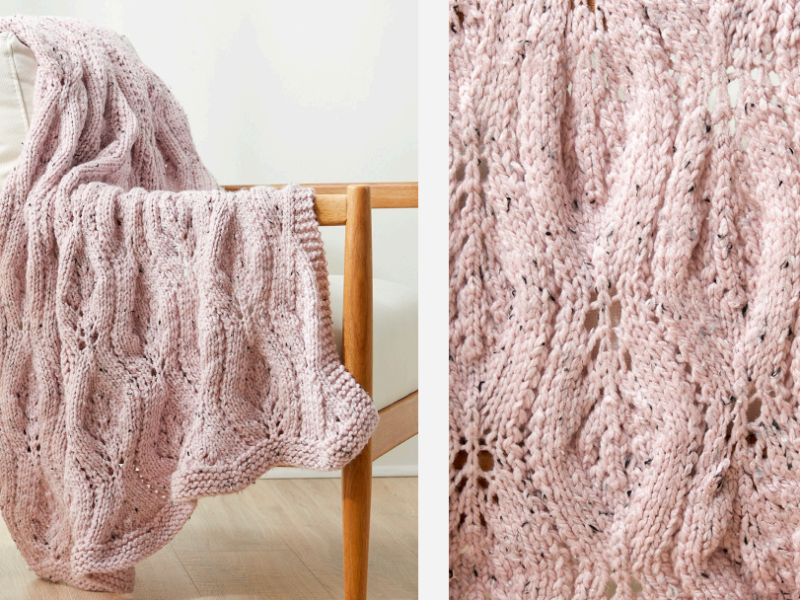 Large Lace Throw – Free Knit Pattern