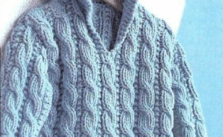 Cabled Baby Sweater with Collar for 9–12 months Free Knitting Pattern