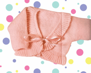 Newborn Knitted Jacket with Frill – Free Baby Sweater Knitting Pattern (0–3 Months)