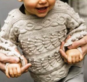 Baby Wrap Cardigan with Textured Stitches Free Knit Pattern
