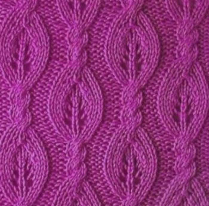 Leaves and Twists Free Knitting Stitch