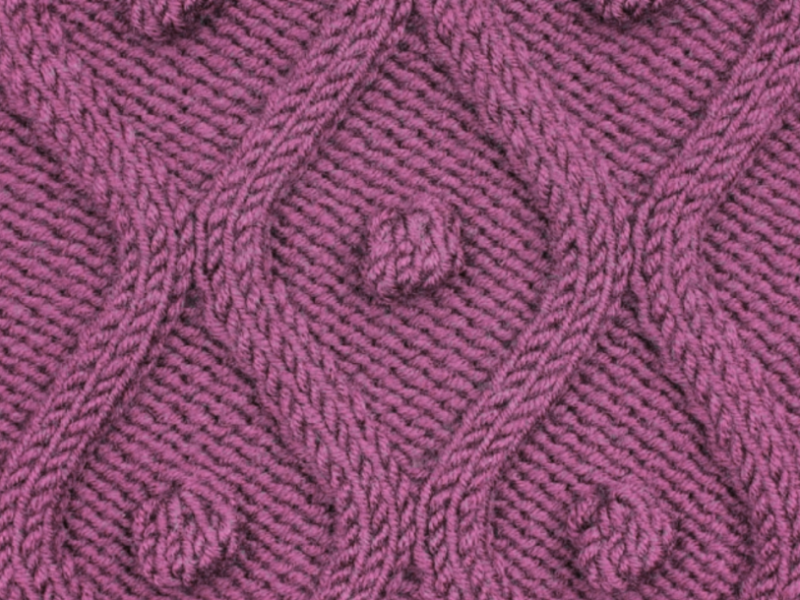 Quilted Diamond and Bobble Stitch Free Pattern