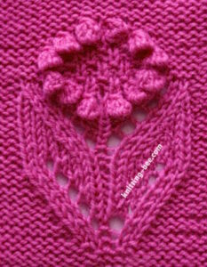 Sunflower Bobble Stich Free Chart Knitting Pattern