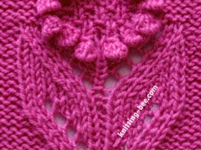 Sunflower Bobble Stitch Free Chart Knitting Pattern