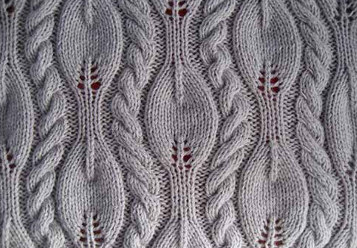 free cable and lace knitting stitch tulip