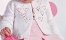 Free Knitting Pattern: Baby Cotton Hearts Cardigan (Ages 3 and 5)