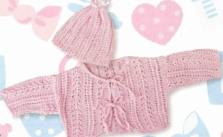 Lace Baby Cardigan and Bonnet Knitting Pattern (0–3 Months)