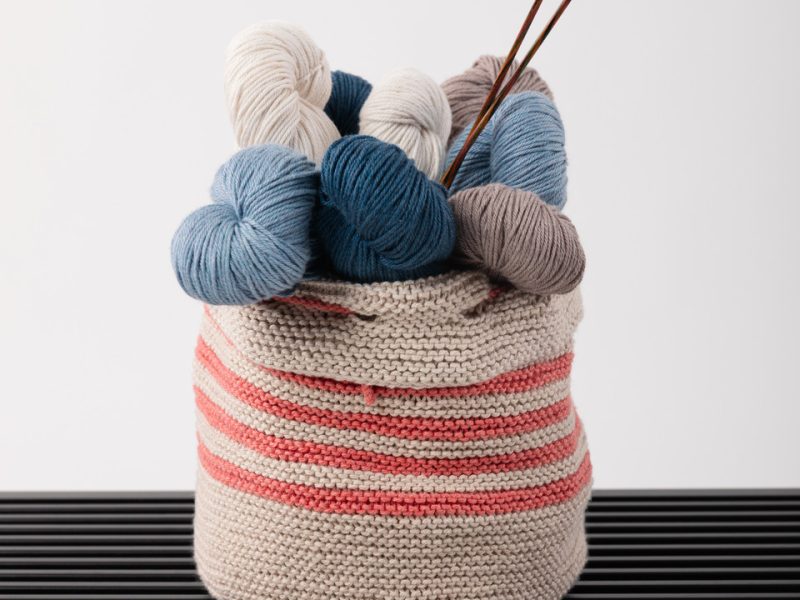 Free Knitting Pattern for a Beginner Basket