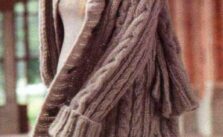 Oversized Cable Coat, Scarf & Hat Set Free Knitting Pattern