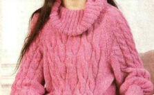 Raglan Turtleneck Cabled Sweater – Knit in the Round from the Top Down (No Seams)