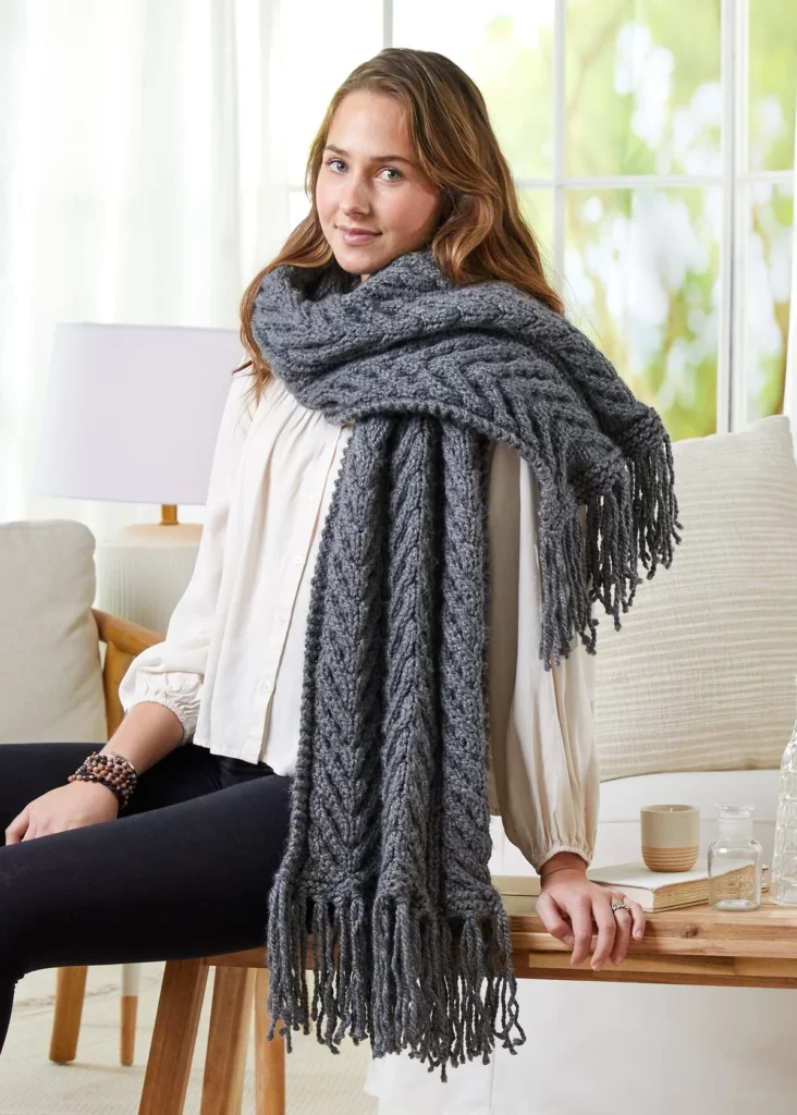 Cable Style Scarves free knitting pattern