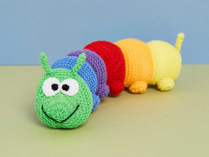 Cute Rainbow Caterpillar Knitting Pattern Free