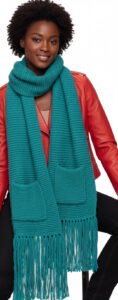 Garter Stitch Scarf with Pockets Free Knitting Pattern