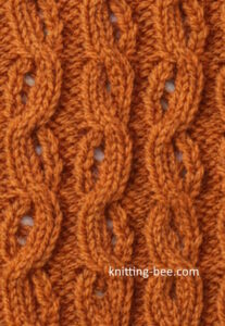Diamond Cable Lace Rib Free Knit Stitch