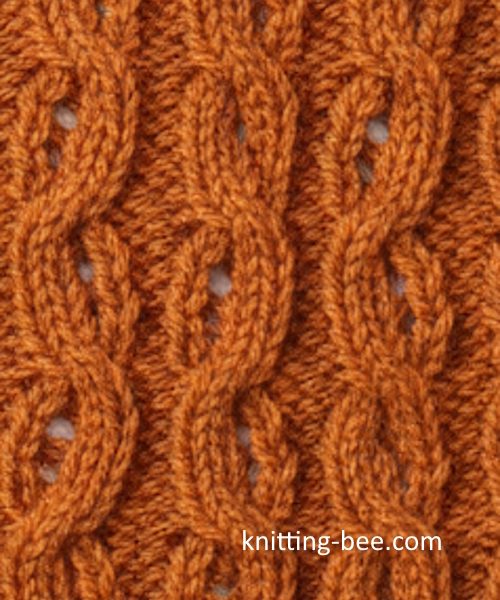 Diamond Cable Lace Rib Free Knit Stitch