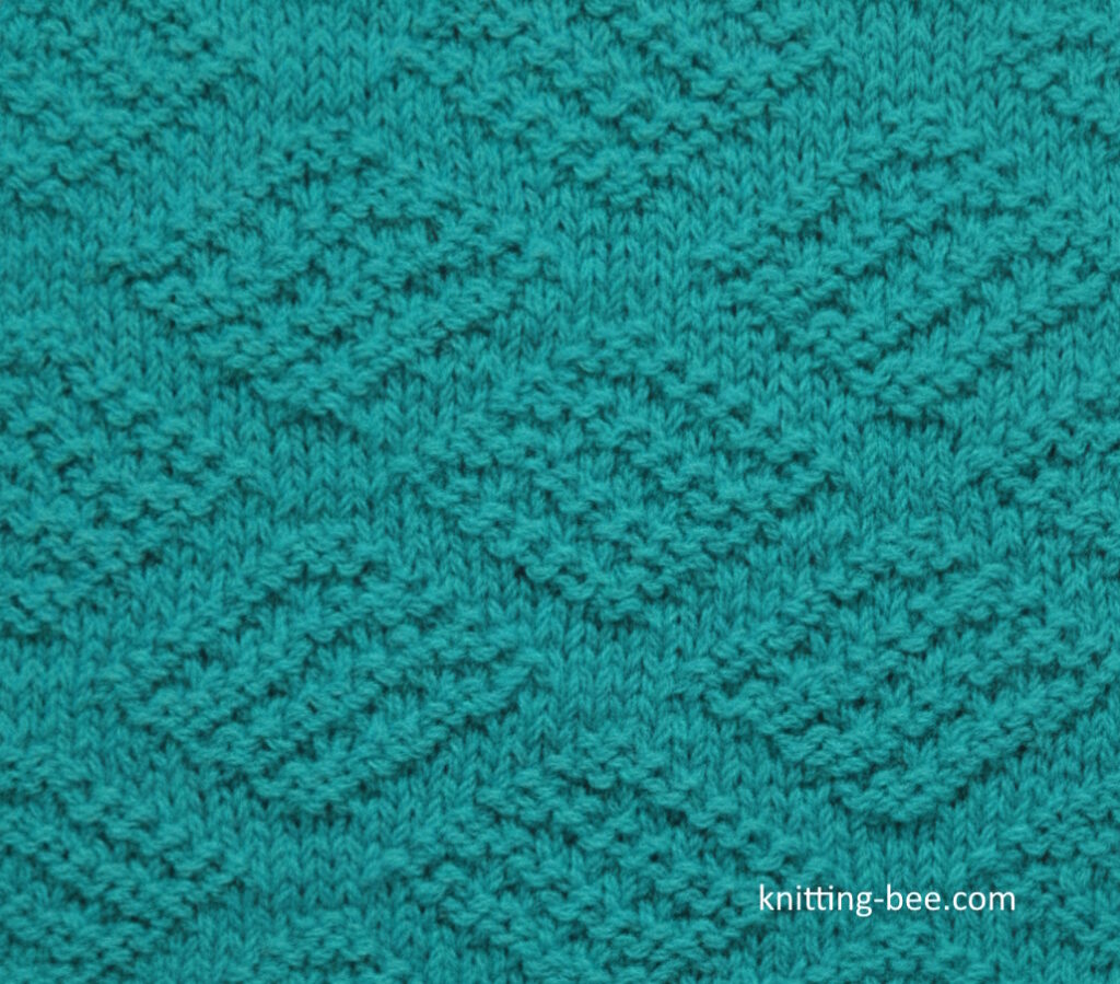 Free Diamond Check Easy Knitting Stitch