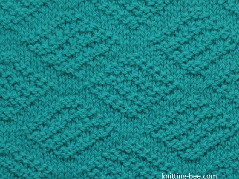 Free Diamond Check Easy Knitting Stitch