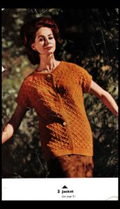 Vintage Ladies Jacket with Short Sleeves Free Knitting Pattern
