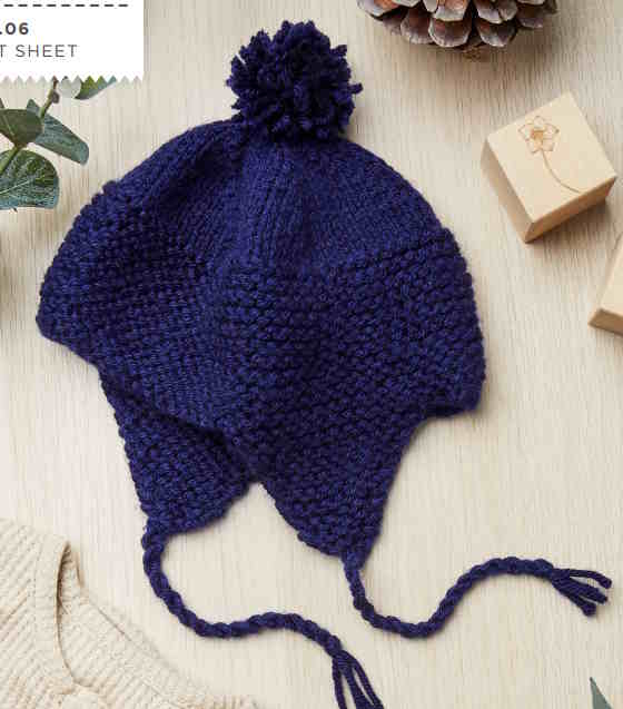 pompom aviator baby hat with earflaps
