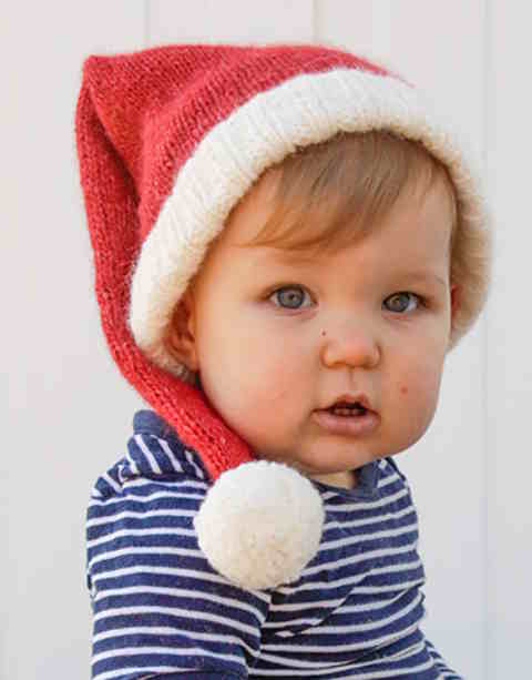 baby santa hat knitting pattern